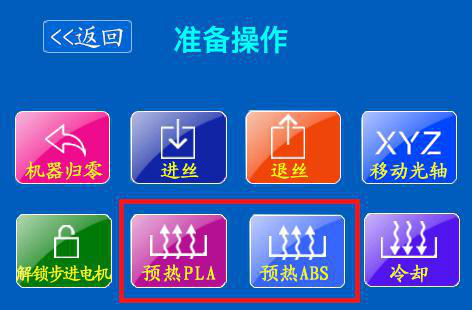 桌面級(jí)3d打印機(jī)預(yù)熱操作示意圖